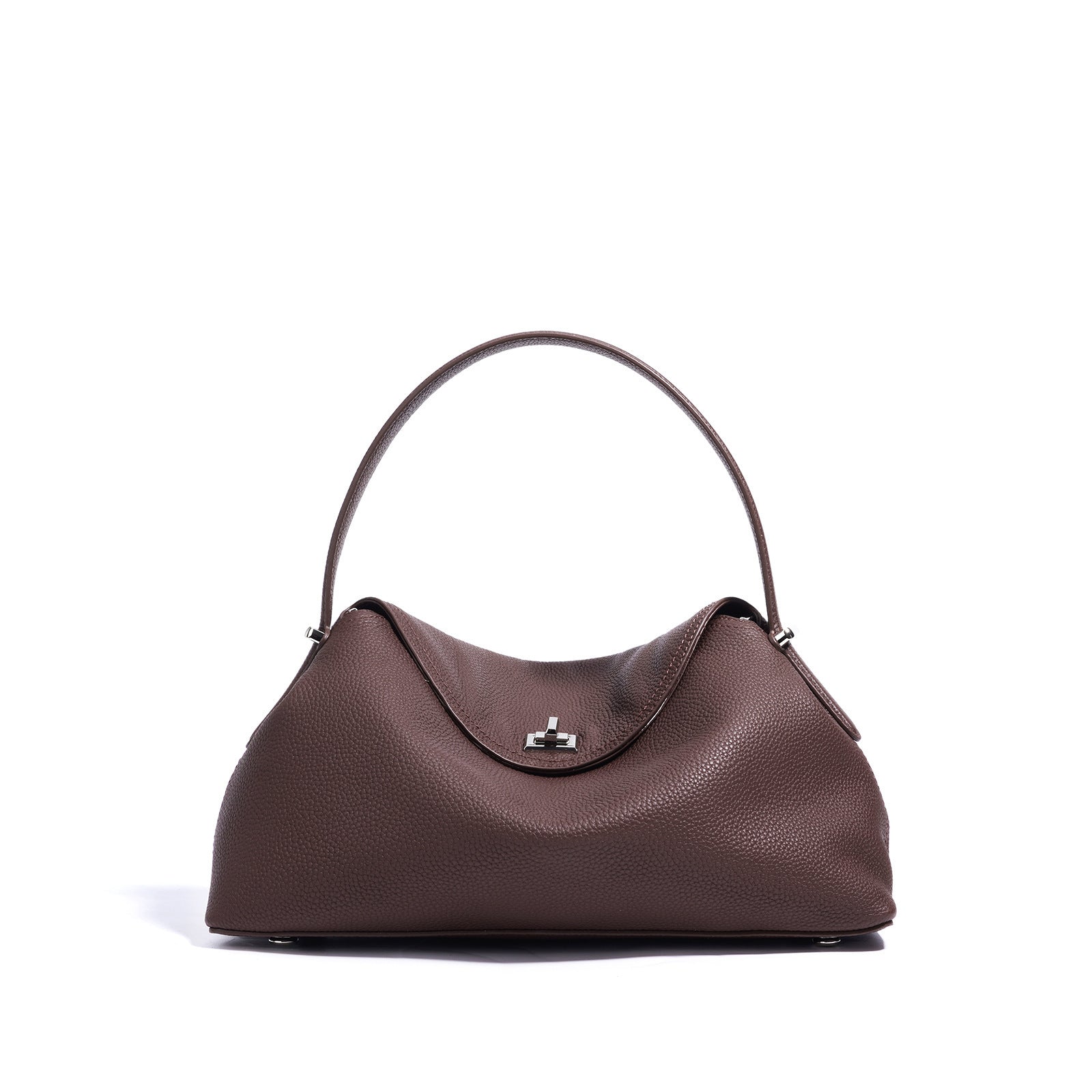 Brown handbag on a white background
