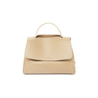 Beige handbag on a white background