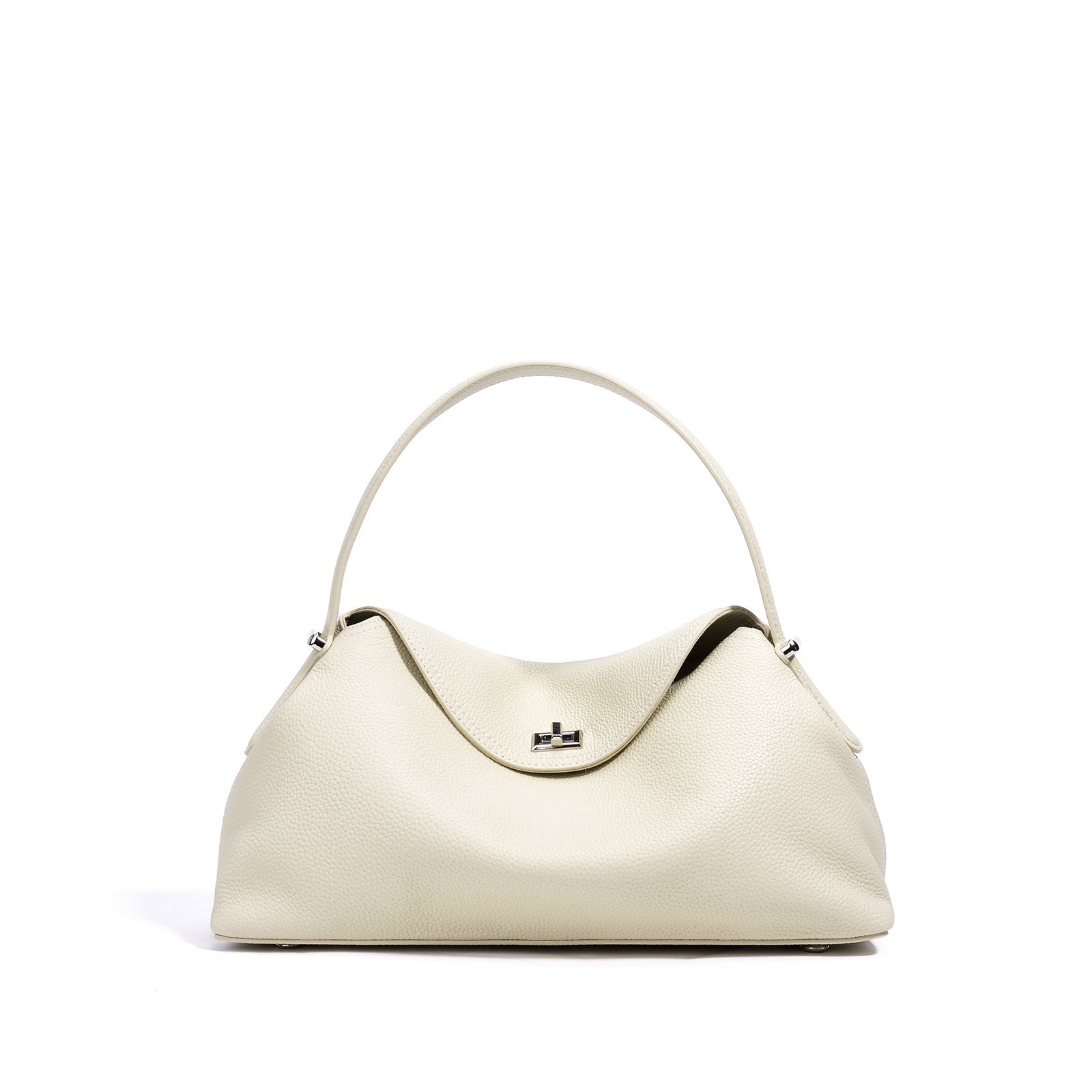 Beige handbag on a white background