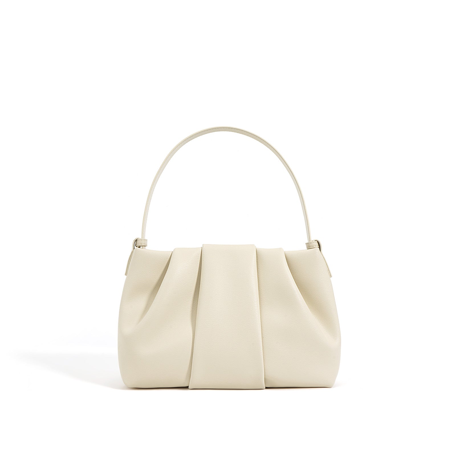 Beige handbag on a white background