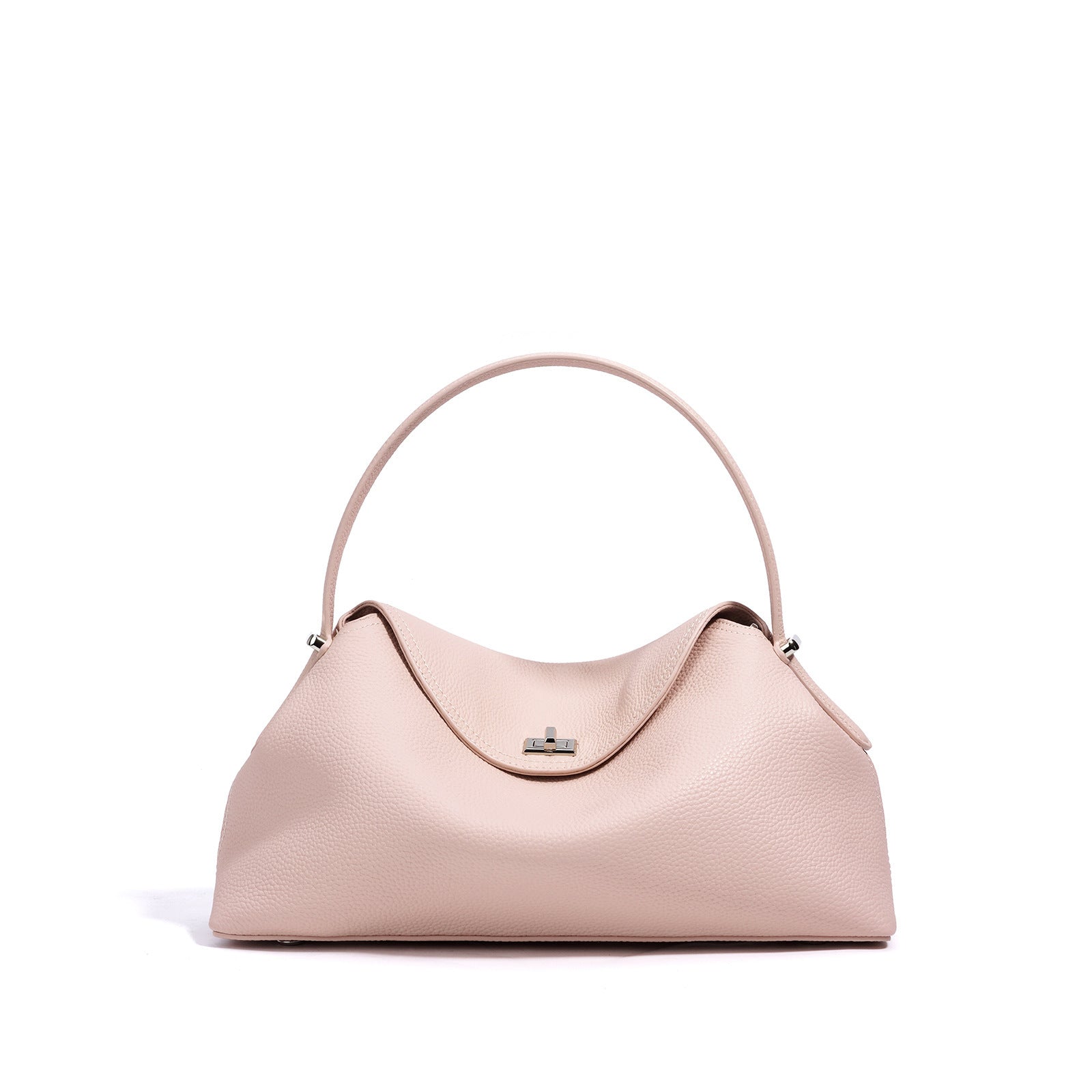 Pink handbag on a white background