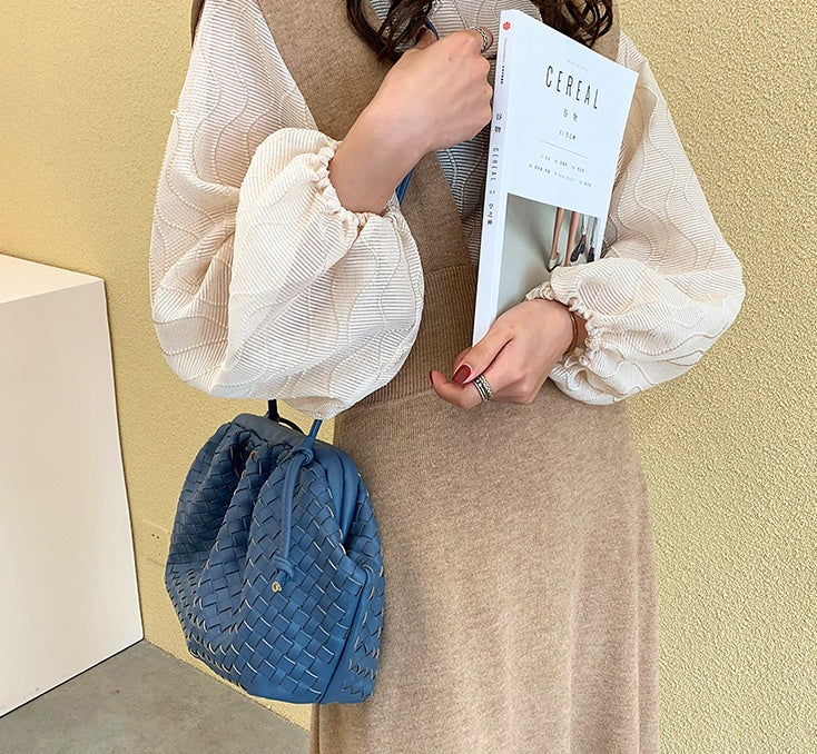 Soft Leather Weave Lady Handbags