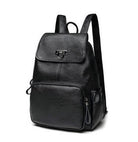 Black backpack on a white background