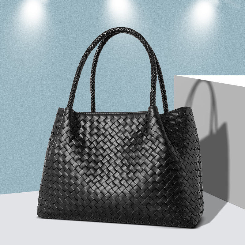The First Layer of Cowhide Hand-woven Handbags Women's Picture-in-the-mother Bag
