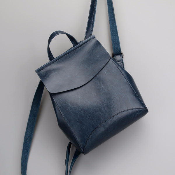 Fashion leather shoulder bag lady all-match Leather Backpack simple retro handbags handbags
