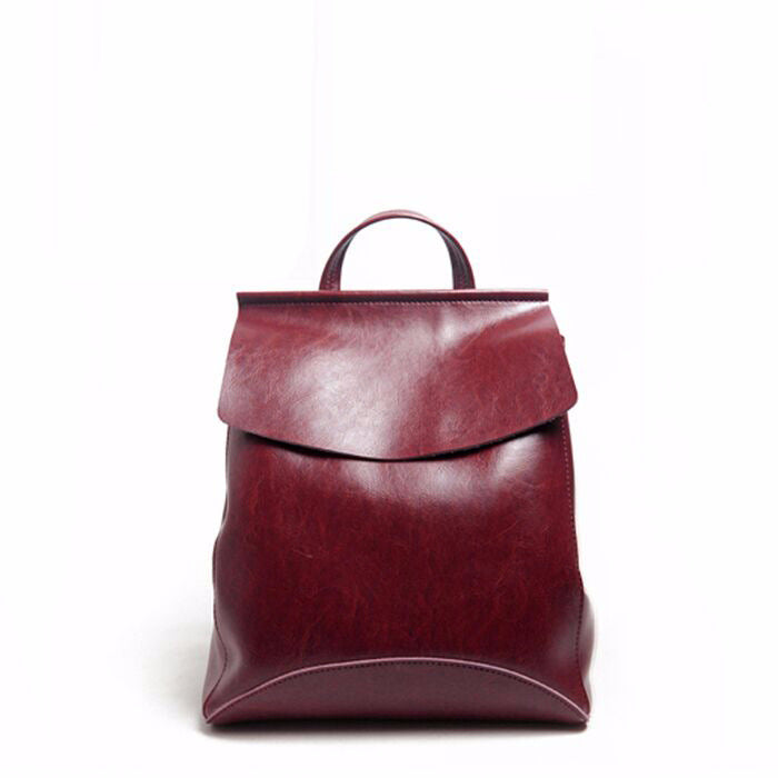 Fashion leather shoulder bag lady all-match Leather Backpack simple retro handbags handbags