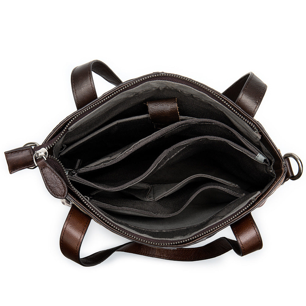 Genuine leather shoulder bag computer bag
