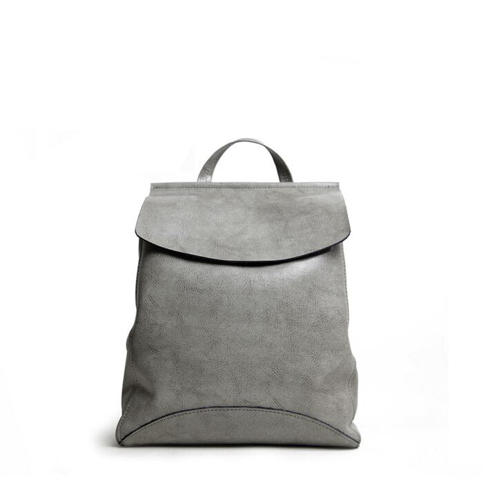 Fashion leather shoulder bag lady all-match Leather Backpack simple retro handbags handbags