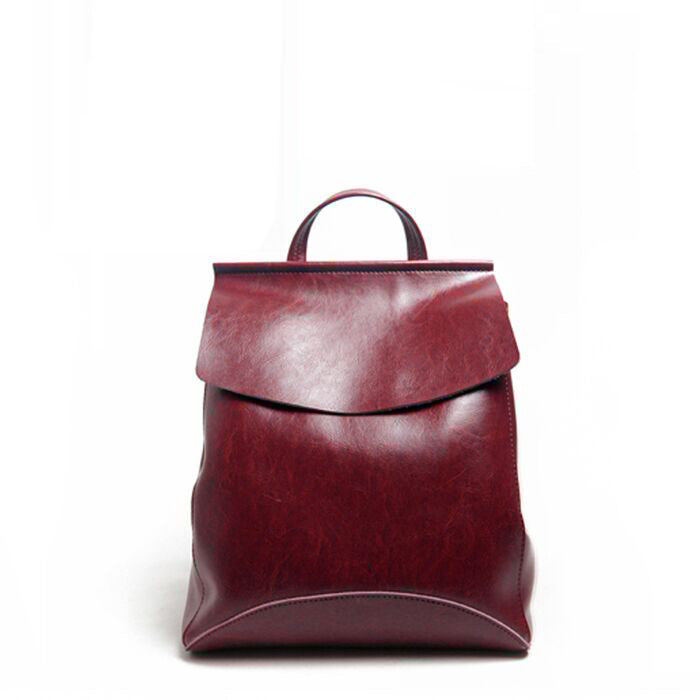 Fashion leather shoulder bag lady all-match Leather Backpack simple retro handbags handbags