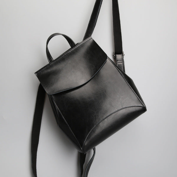 Fashion leather shoulder bag lady all-match Leather Backpack simple retro handbags handbags