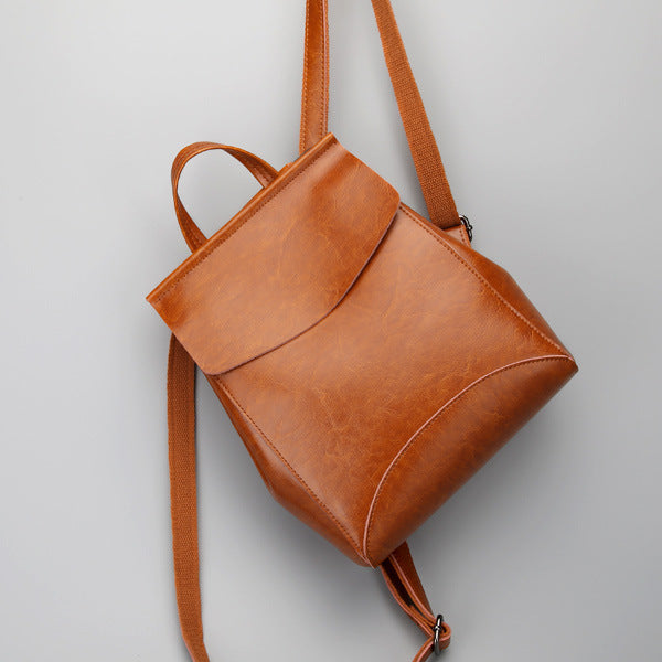 Fashion leather shoulder bag lady all-match Leather Backpack simple retro handbags handbags