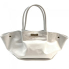 Silver handbag on a white background