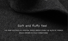 Close-up of soft leather texture with descriptive text overlay.
